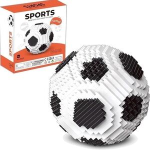 New - Soccer Pixel Block Ball Building Toy - Black & White